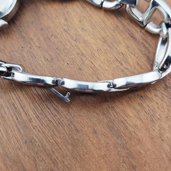 Fossil Silver Tone Bracelet Watch Bright Yellow Dial ESB-2427 Project Needs TLC - Picture 8 of 8